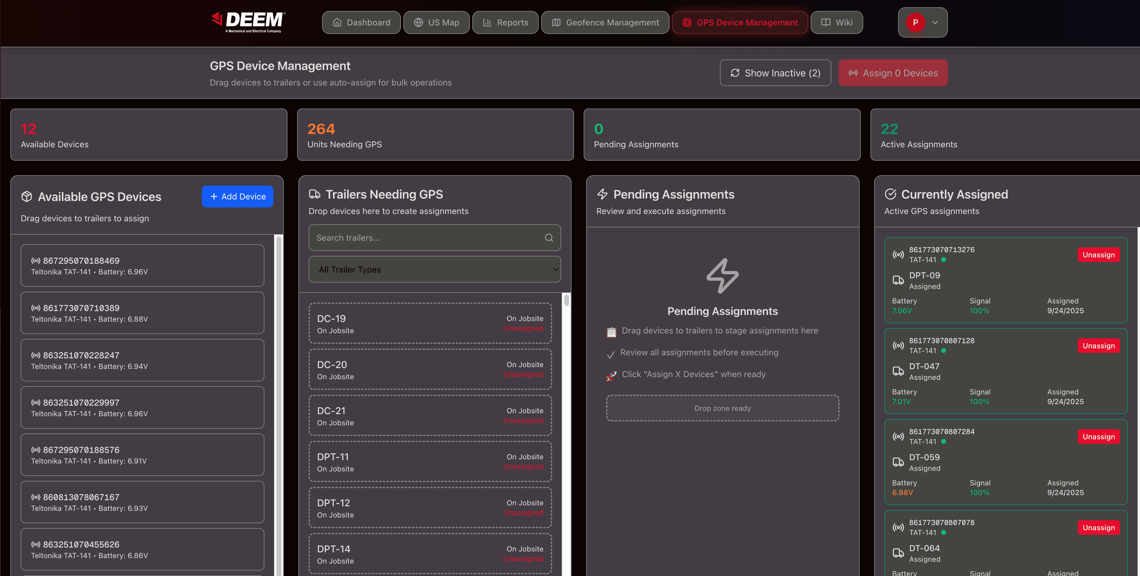 DEEM First GPS Device Management