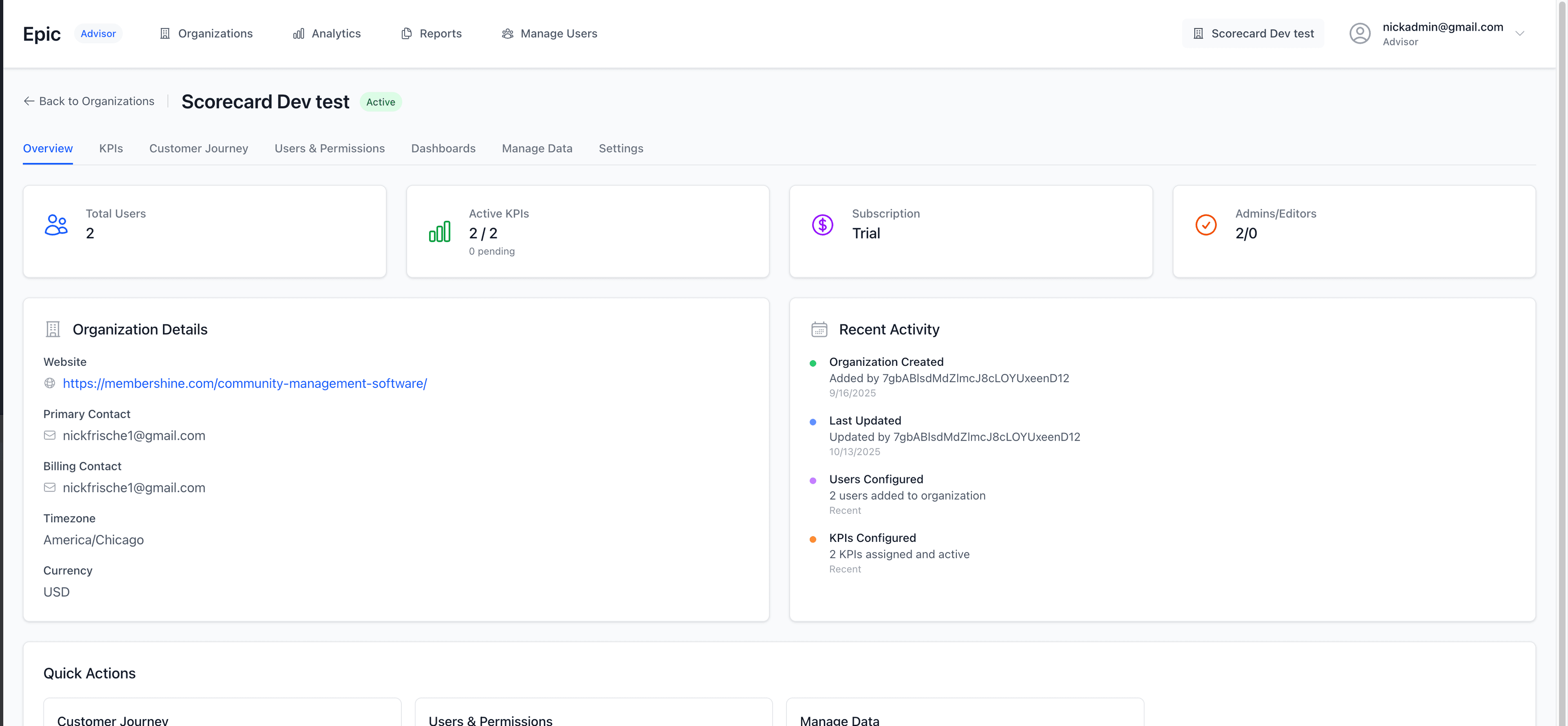 Epic BI Dashboard - Apple Stocks-inspired dark theme